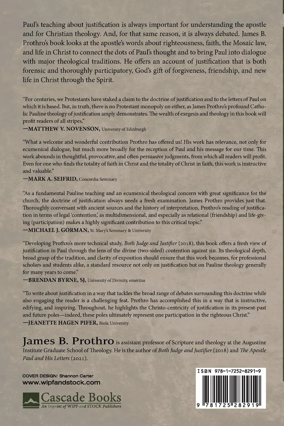 Rückseite: 9781725282919 | A Pauline Theology of Justification | James B. Prothro | Taschenbuch