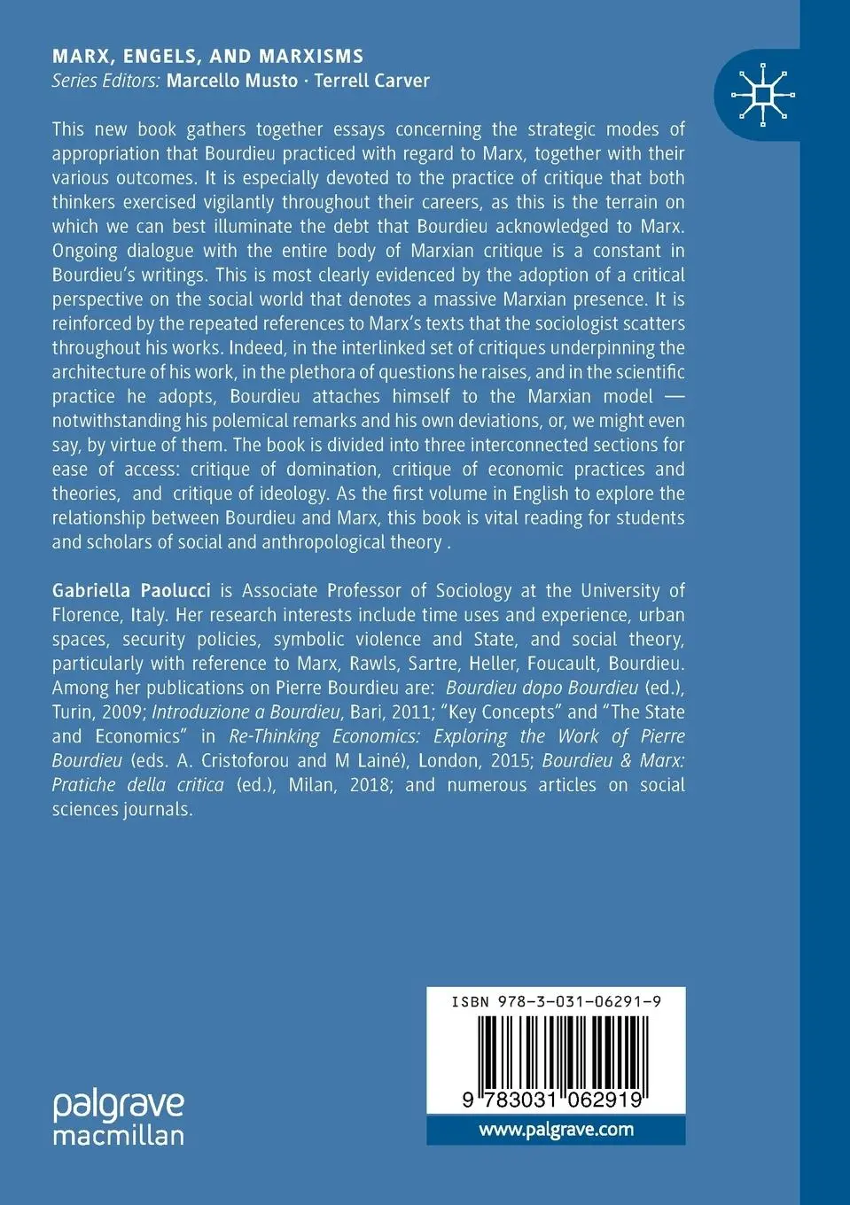 Rückseite: 9783031062919 | Bourdieu and Marx | Practices of Critique | Gabriella Paolucci | Buch