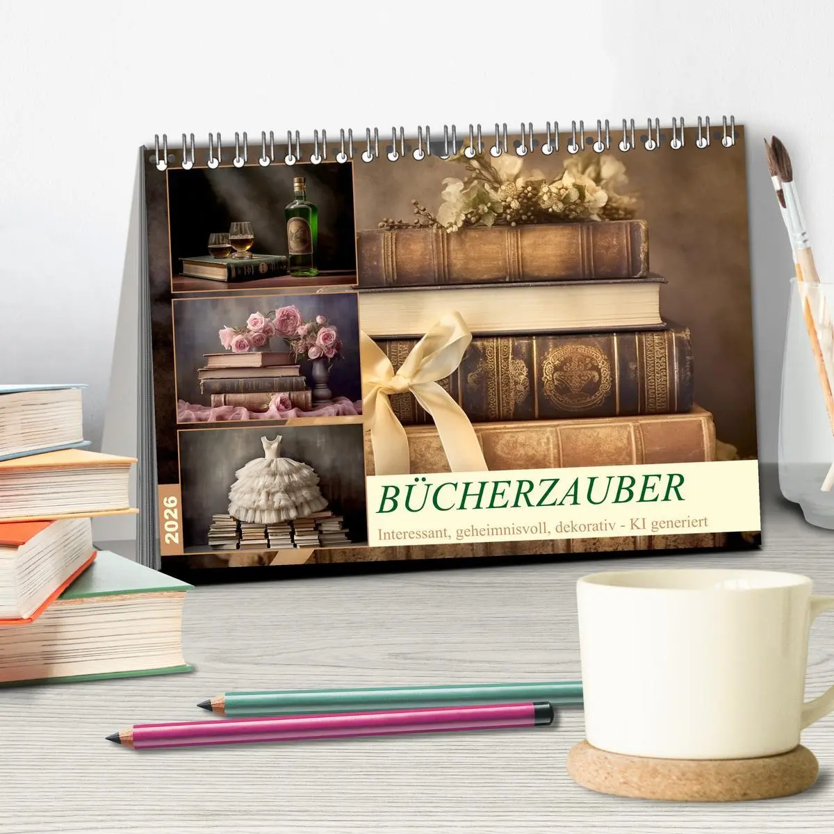 Bild: 9783457482919 | Bücherzauber (Tischkalender 2026 DIN A5 quer), CALVENDO Monatskalender