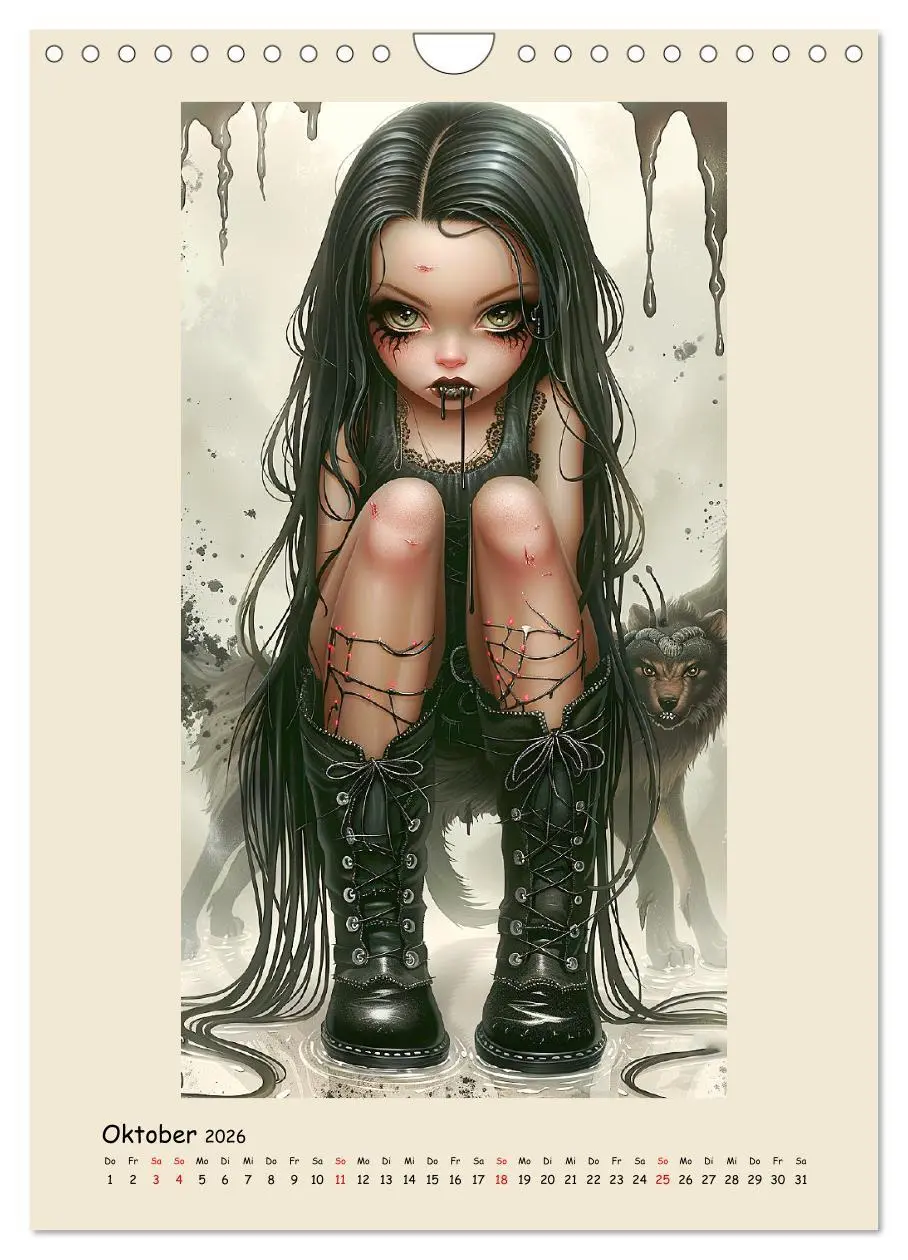Bild: 9783516262919 | Gothic-Girls. Bizzare Comic-Art (Wandkalender 2026 DIN A4 hoch),...