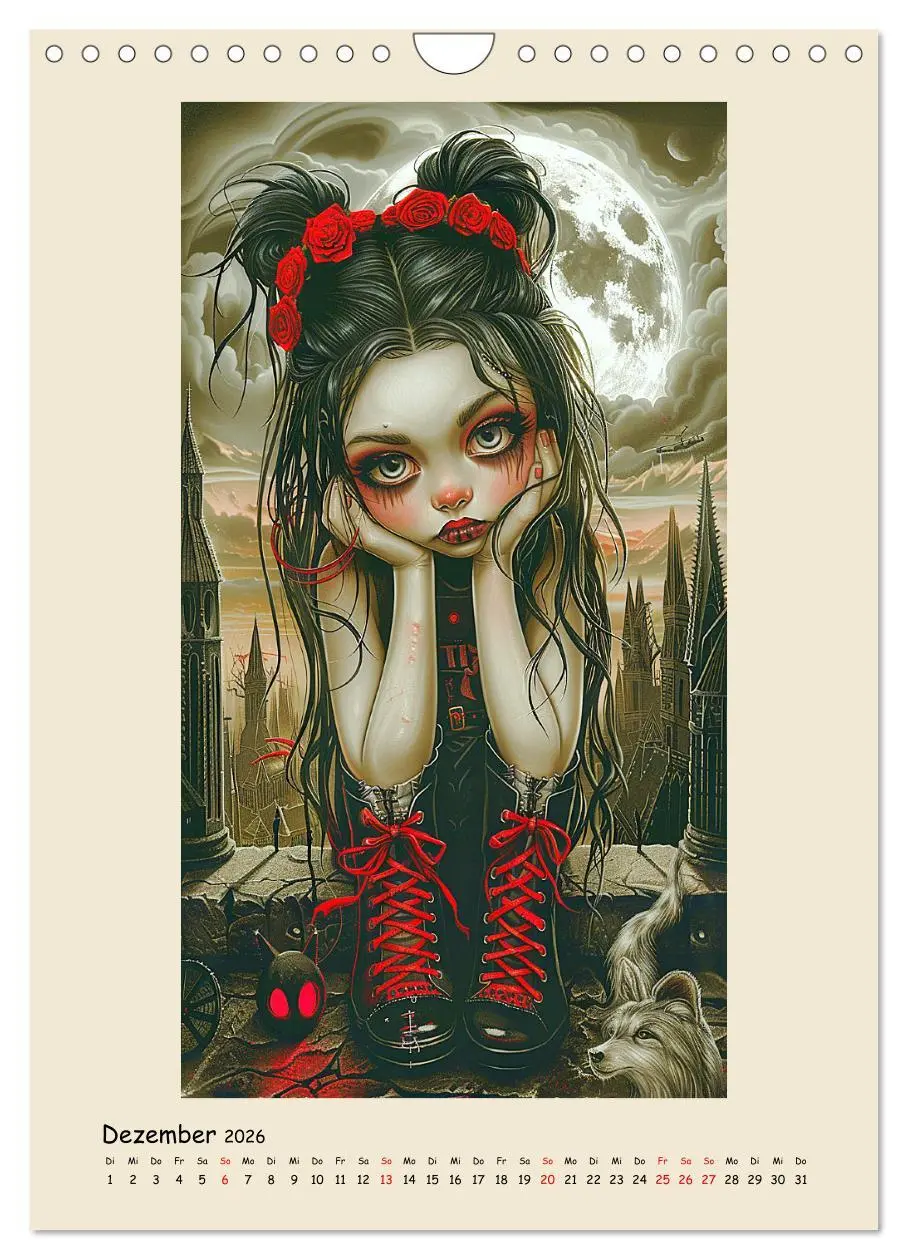 Bild: 9783516262919 | Gothic-Girls. Bizzare Comic-Art (Wandkalender 2026 DIN A4 hoch),...