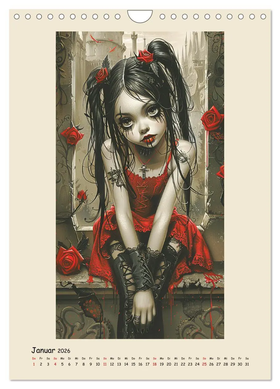 Bild: 9783516262919 | Gothic-Girls. Bizzare Comic-Art (Wandkalender 2026 DIN A4 hoch),...