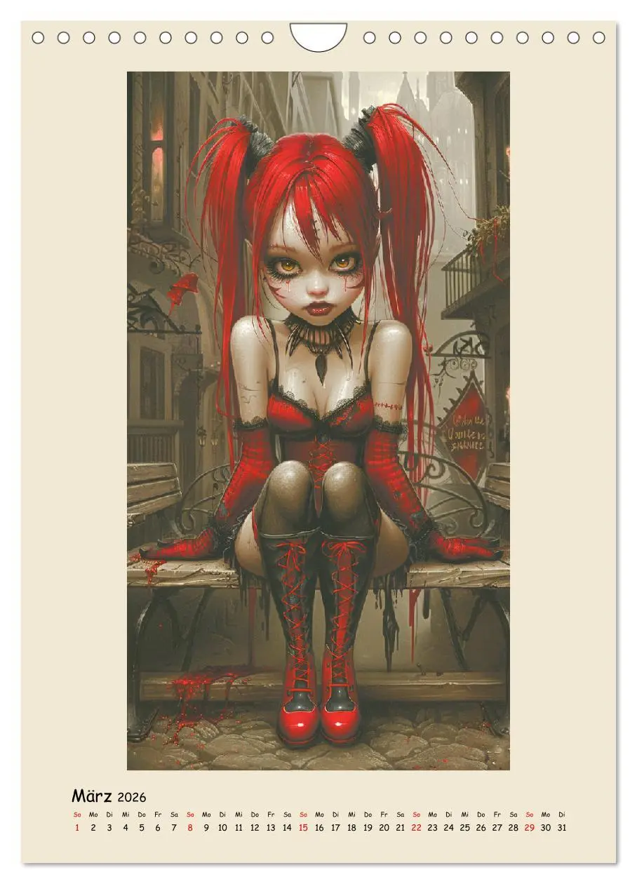 Bild: 9783516262919 | Gothic-Girls. Bizzare Comic-Art (Wandkalender 2026 DIN A4 hoch),...