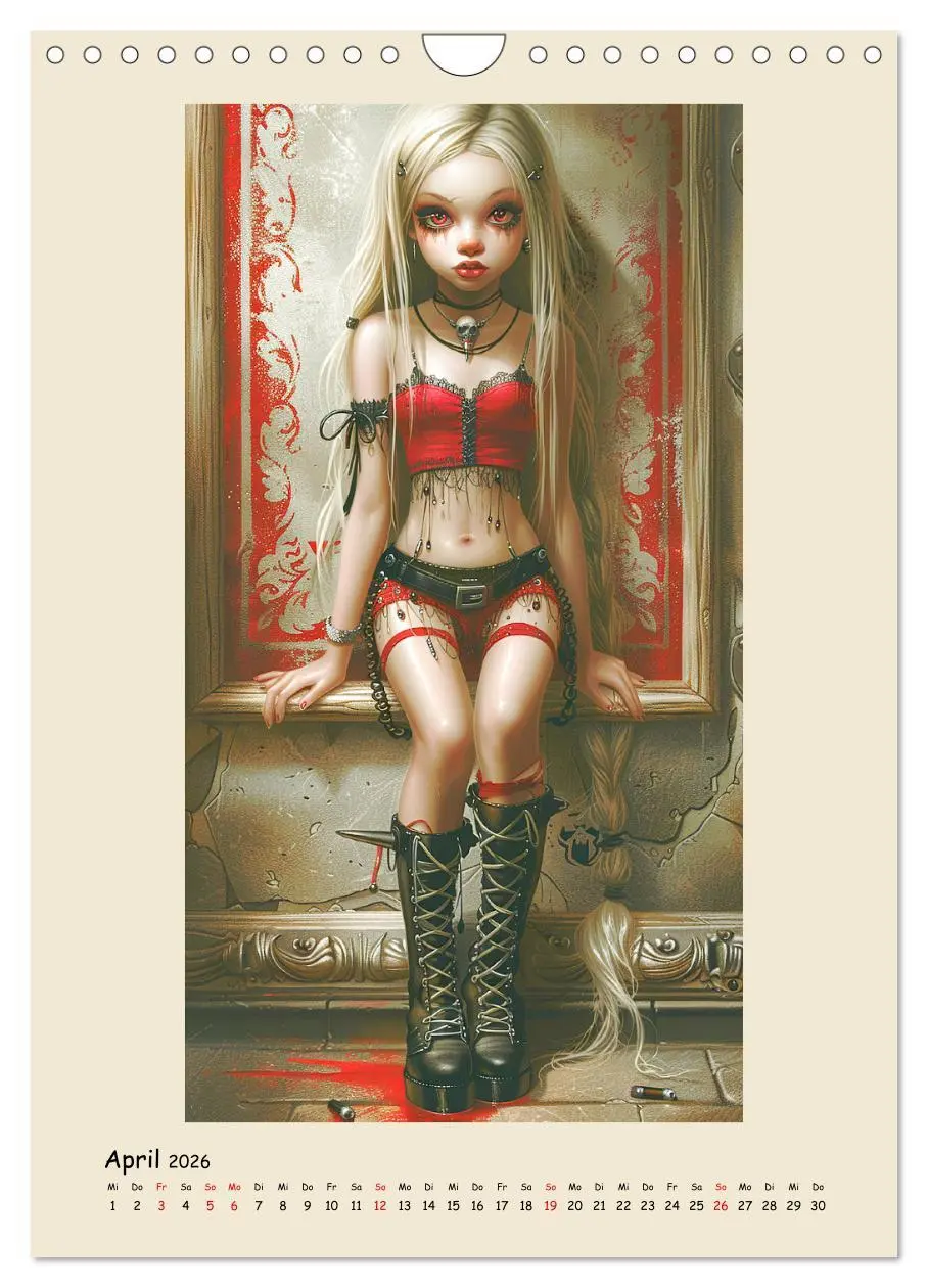 Bild: 9783516262919 | Gothic-Girls. Bizzare Comic-Art (Wandkalender 2026 DIN A4 hoch),...