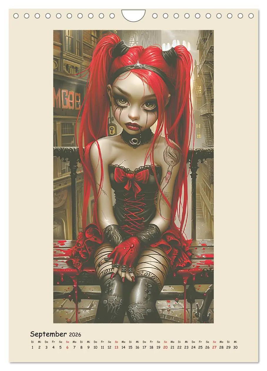 Bild: 9783516262919 | Gothic-Girls. Bizzare Comic-Art (Wandkalender 2026 DIN A4 hoch),...