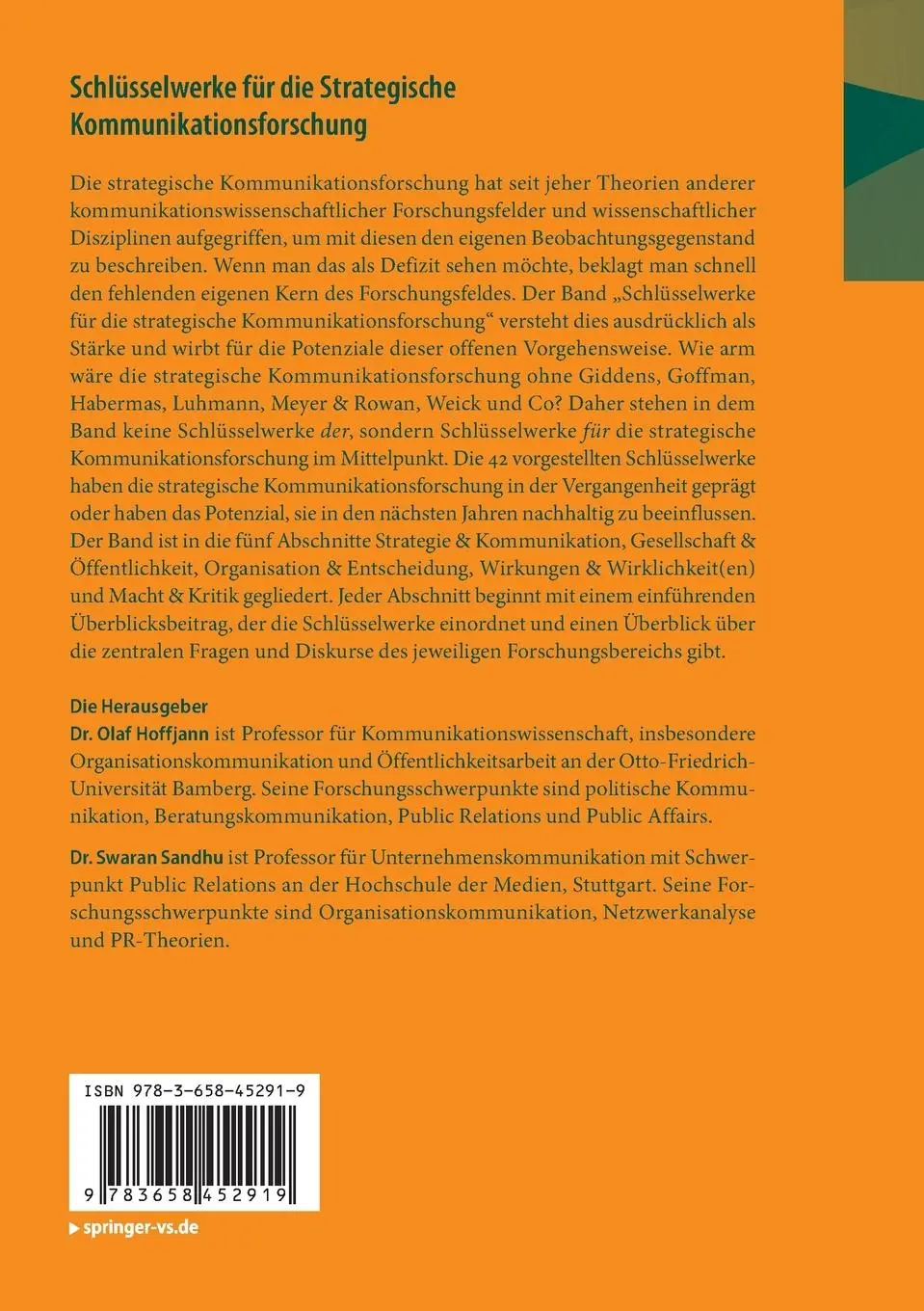 Rückseite: 9783658452919 | Schlüsselwerke für die Strategische Kommunikationsforschung | Buch