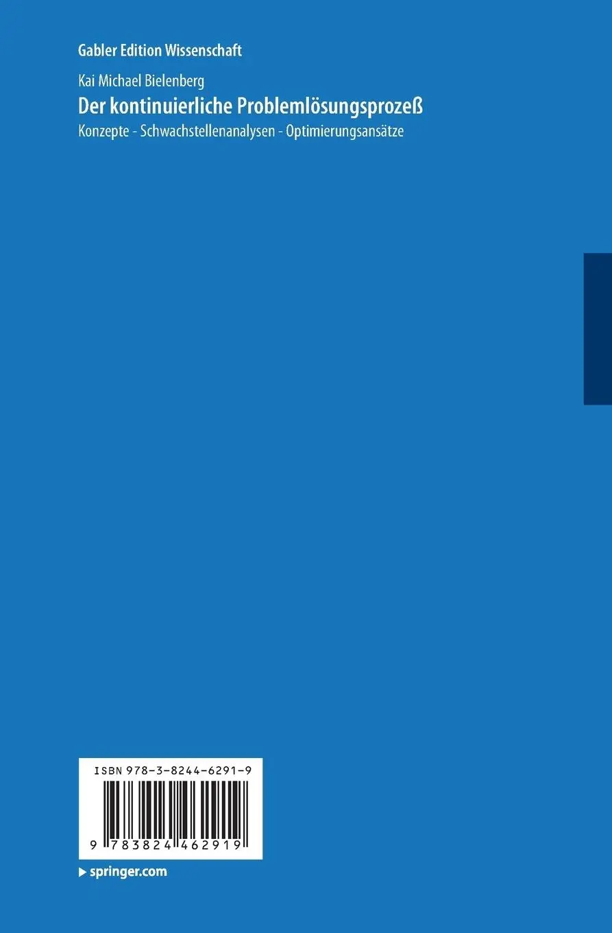 Rückseite: 9783824462919 | Der kontinuierliche Problemlösungsprozeß | Kai M. Bielenberg | Buch