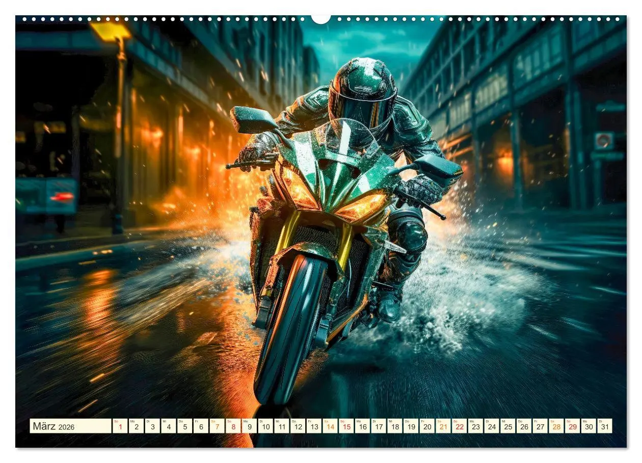 Bild: 9783457513019 | Motorrad Fantasien (Wandkalender 2026 DIN A2 quer), CALVENDO...