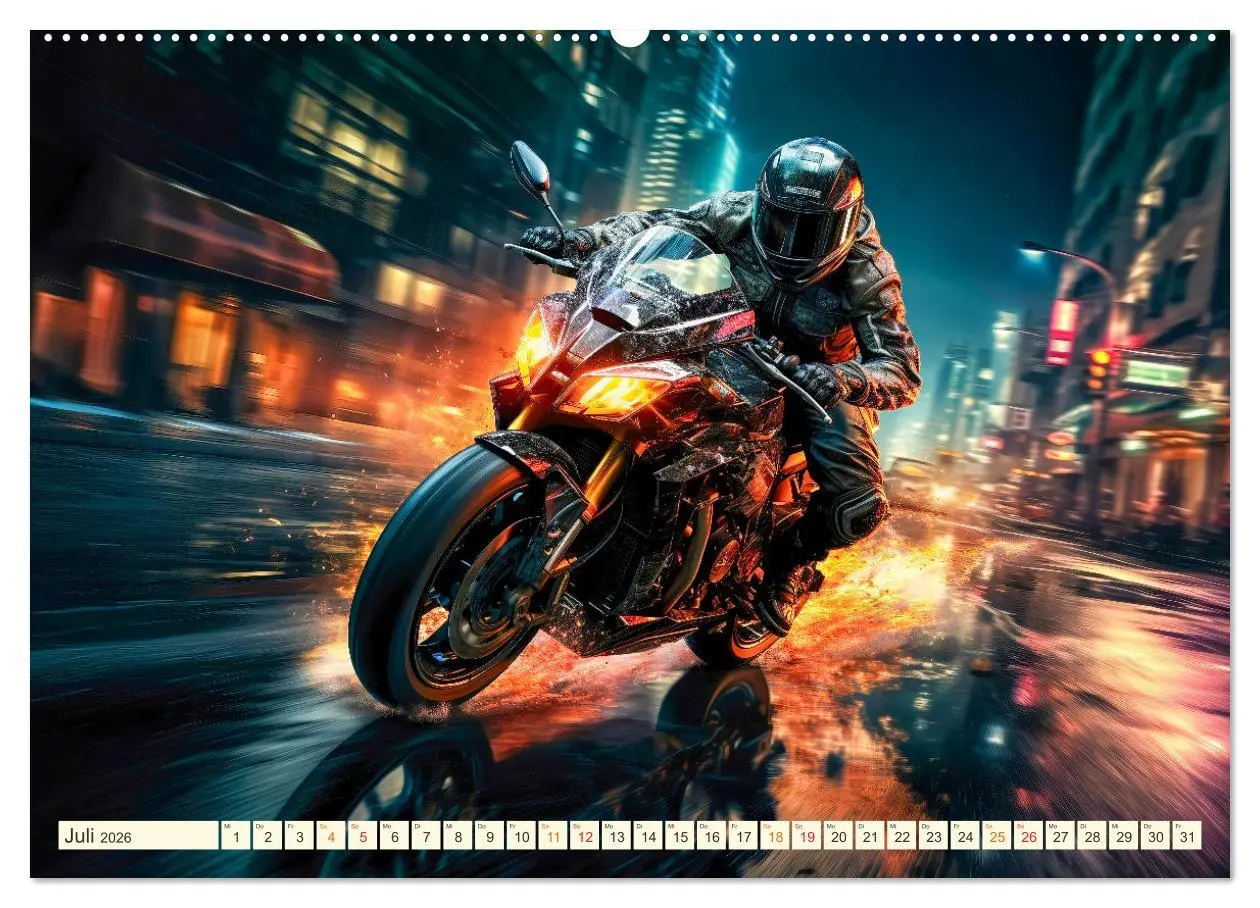 Bild: 9783457513019 | Motorrad Fantasien (Wandkalender 2026 DIN A2 quer), CALVENDO...