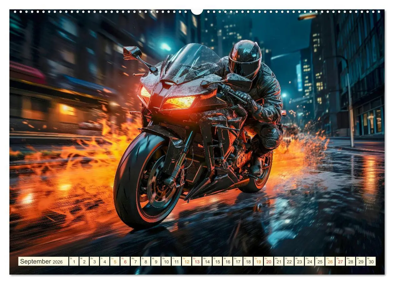 Bild: 9783457513019 | Motorrad Fantasien (Wandkalender 2026 DIN A2 quer), CALVENDO...