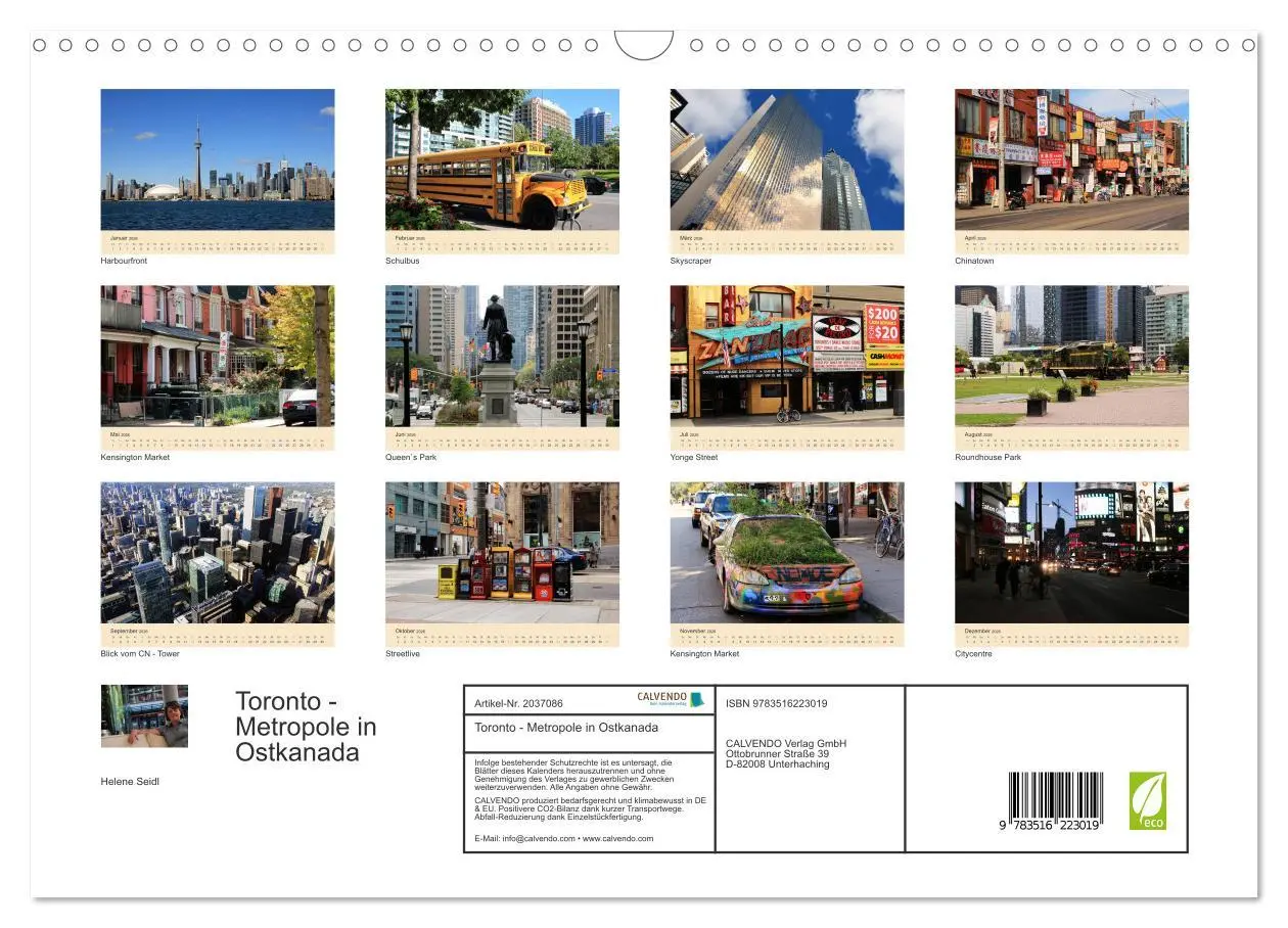 Bild: 9783516223019 | Toronto - Metropole in Ostkanada (Wandkalender 2026 DIN A3 quer),...