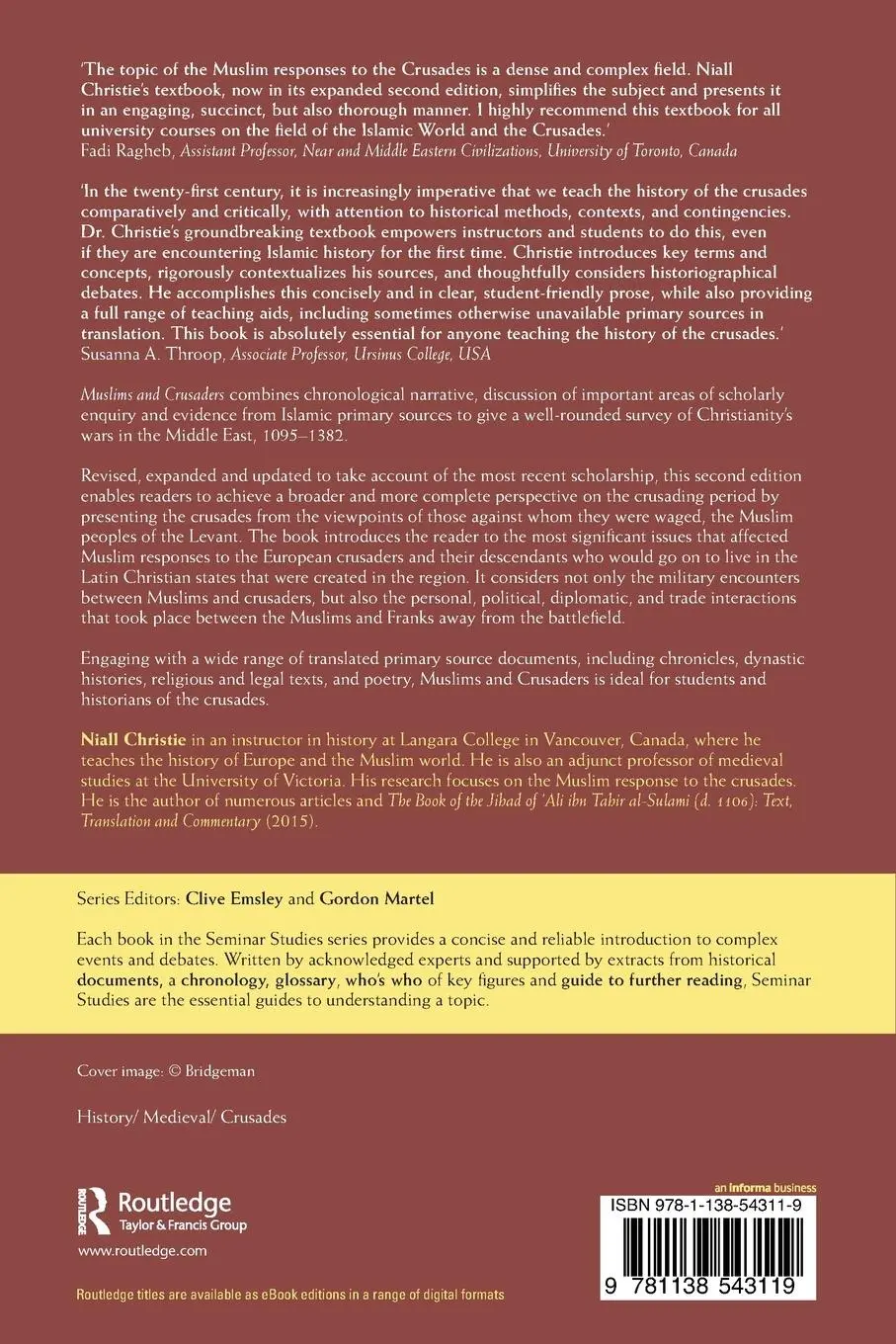 Rückseite: 9781138543119 | Muslims and Crusaders | Niall Christie | Taschenbuch | Englisch | 2020