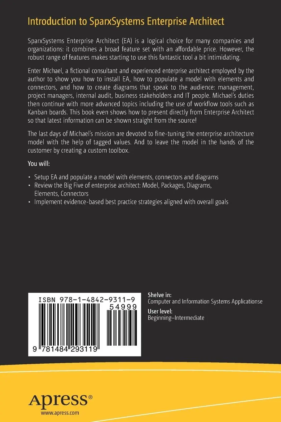 Rückseite: 9781484293119 | Introduction to SparxSystems Enterprise Architect | Peter Doomen