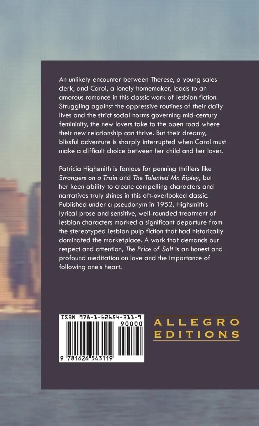 Rückseite: 9781626543119 | The Price of Salt, or Carol | Patricia Highsmith | Buch | Englisch
