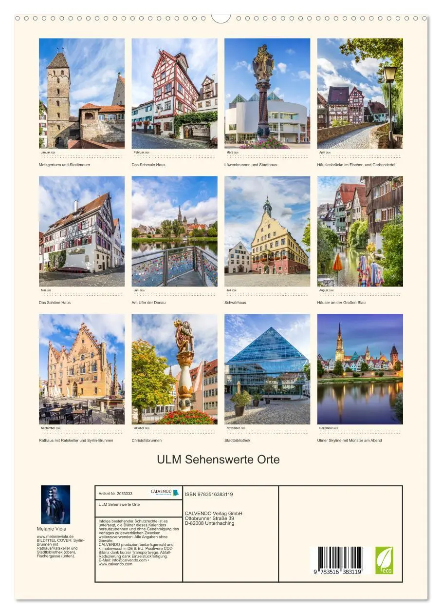 Bild: 9783516383119 | ULM Sehenswerte Orte (hochwertiger Premium Wandkalender 2026 DIN A2...