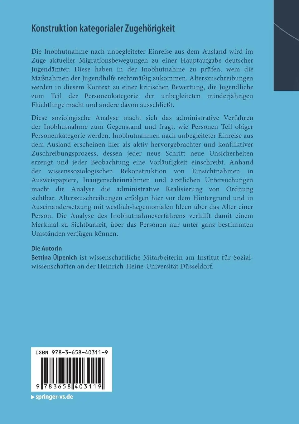 Rückseite: 9783658403119 | Konstruktion kategorialer Zugehörigkeit | Bettina Ülpenich | Buch | xv