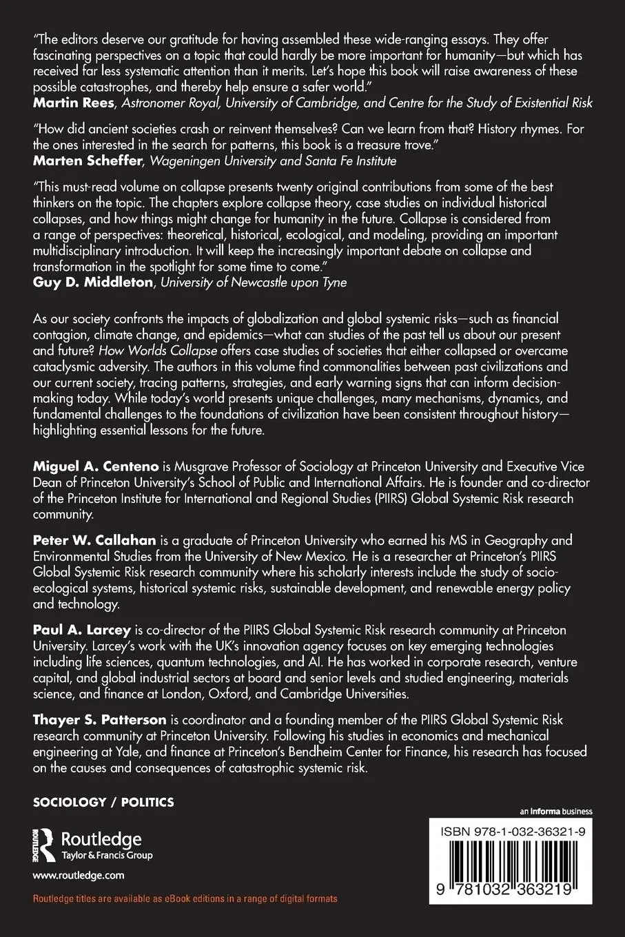 Rückseite: 9781032363219 | How Worlds Collapse | Miguel A. Centeno (u. a.) | Taschenbuch | 2023