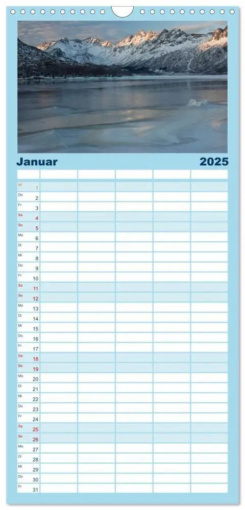 Bild: 9783457113219 | Familienplaner 2025 - Norwegen - Land im Norden mit 5 Spalten...