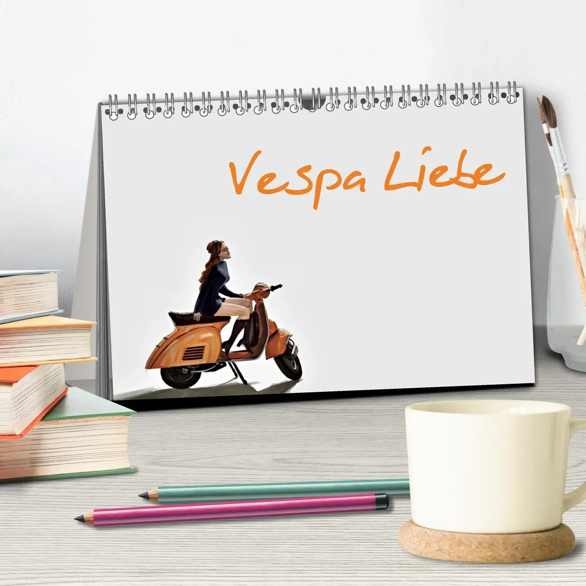 Bild: 9783457593219 | Vespa Liebe (Tischkalender 2026 DIN A5 quer), CALVENDO Monatskalender