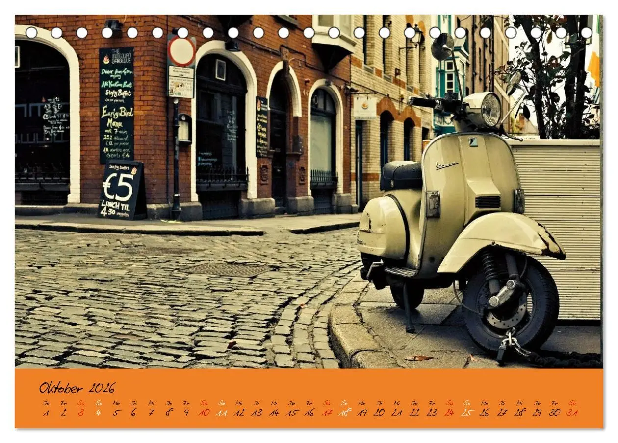 Bild: 9783457593219 | Vespa Liebe (Tischkalender 2026 DIN A5 quer), CALVENDO Monatskalender