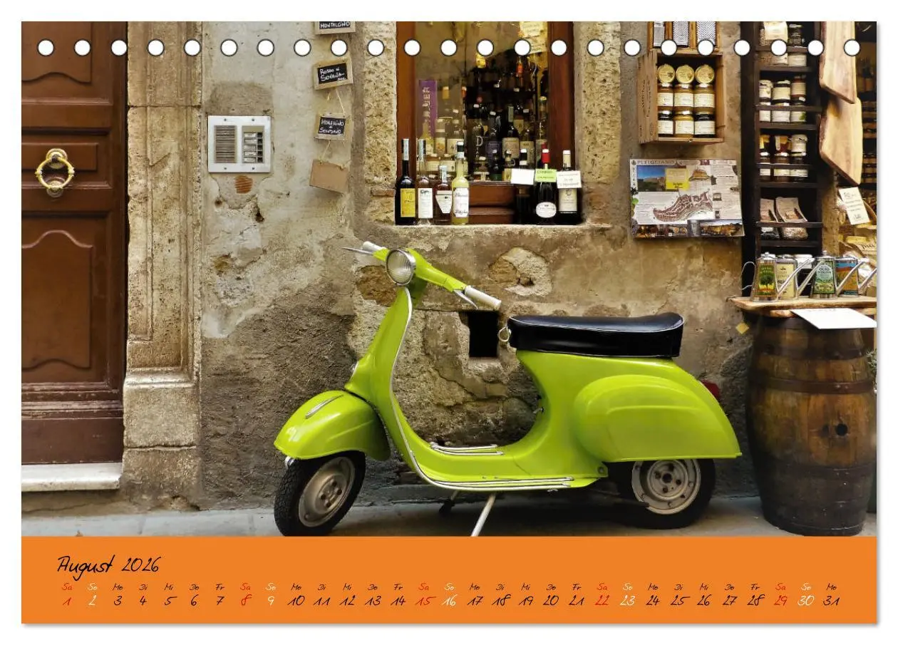 Bild: 9783457593219 | Vespa Liebe (Tischkalender 2026 DIN A5 quer), CALVENDO Monatskalender