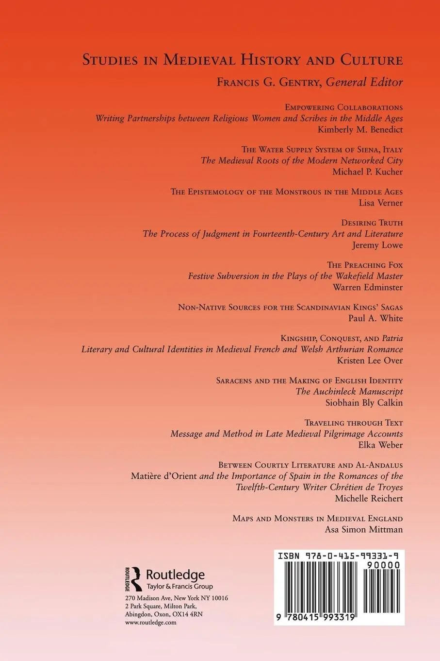 Rückseite: 9780415993319 | Maps and Monsters in Medieval England | Asa Simon Mittman | Buch