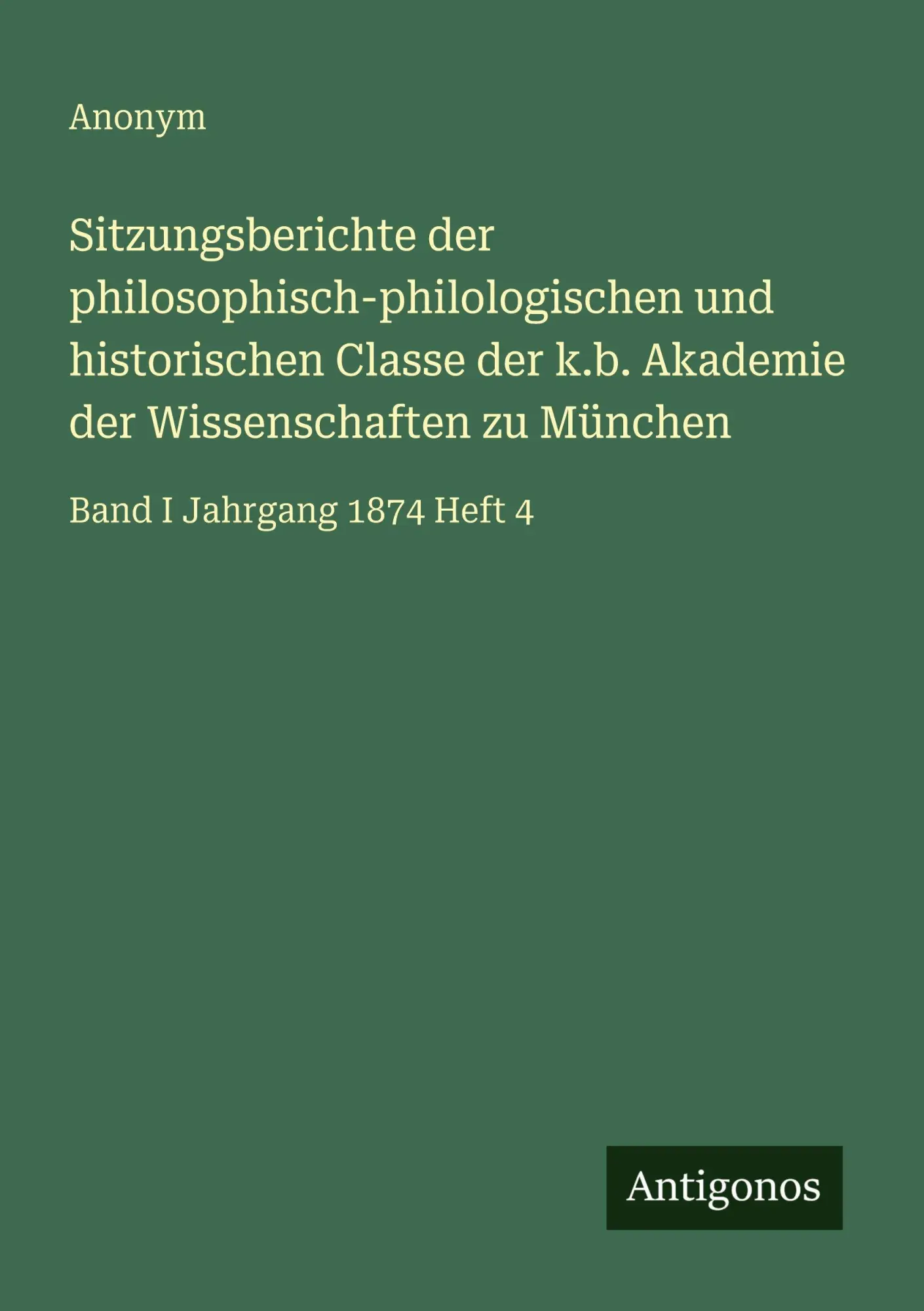 Cover: 9783386443319 | Sitzungsberichte der philosophisch-philologischen und historischen...