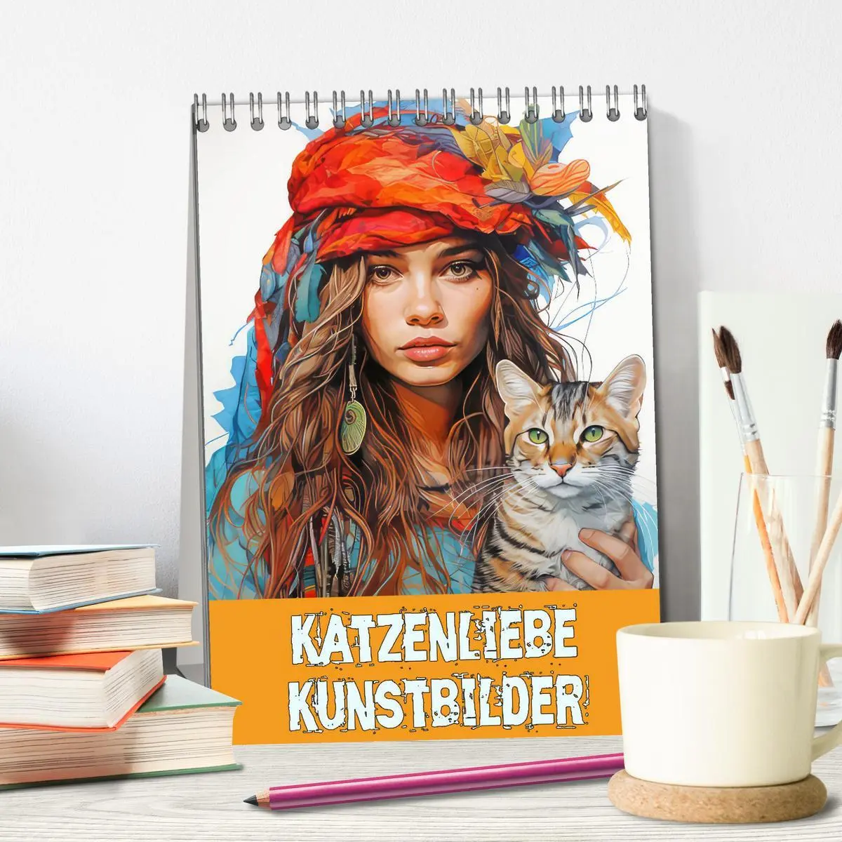Bild: 9783516293319 | Katzenliebe Kunstbilder (Tischkalender 2026 DIN A5 hoch), CALVENDO...