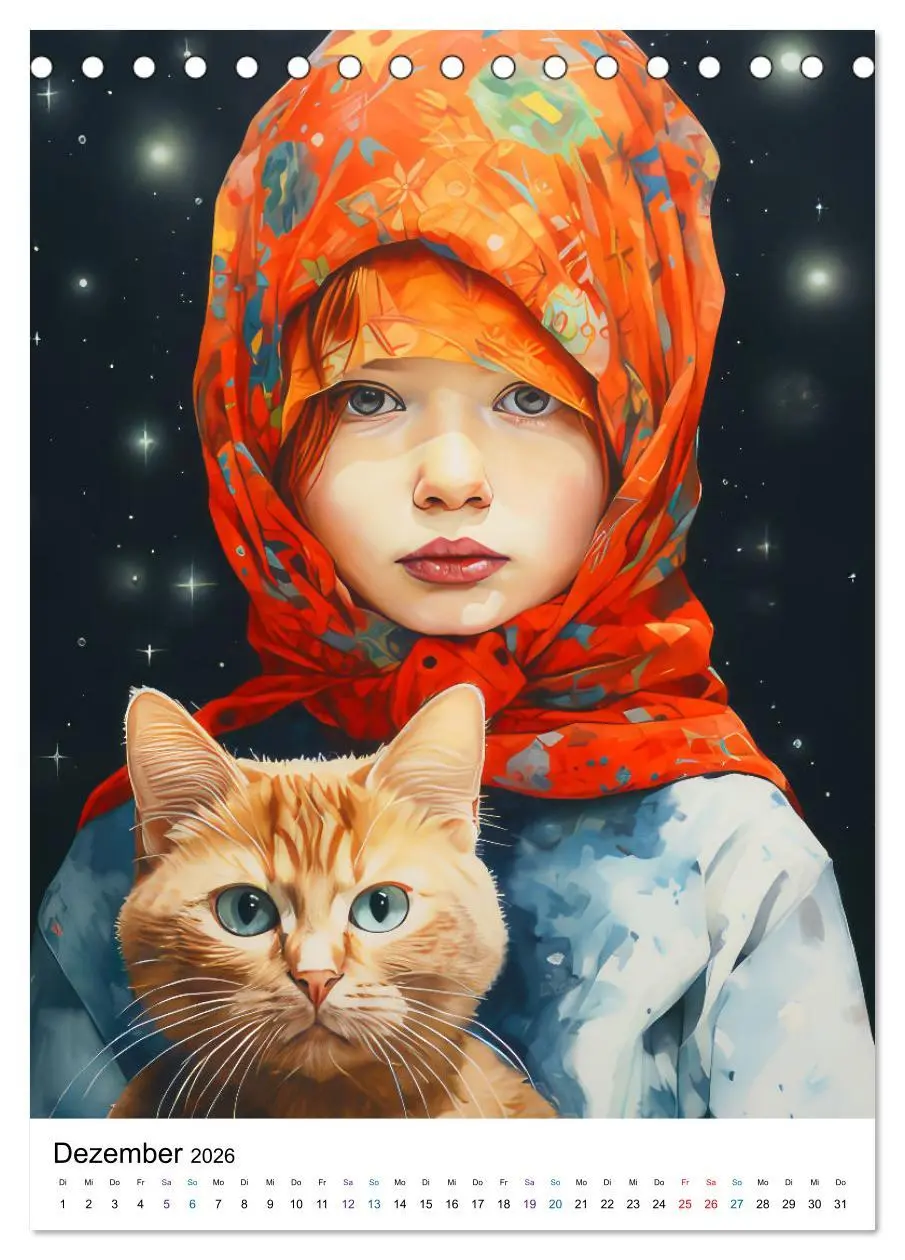 Bild: 9783516293319 | Katzenliebe Kunstbilder (Tischkalender 2026 DIN A5 hoch), CALVENDO...