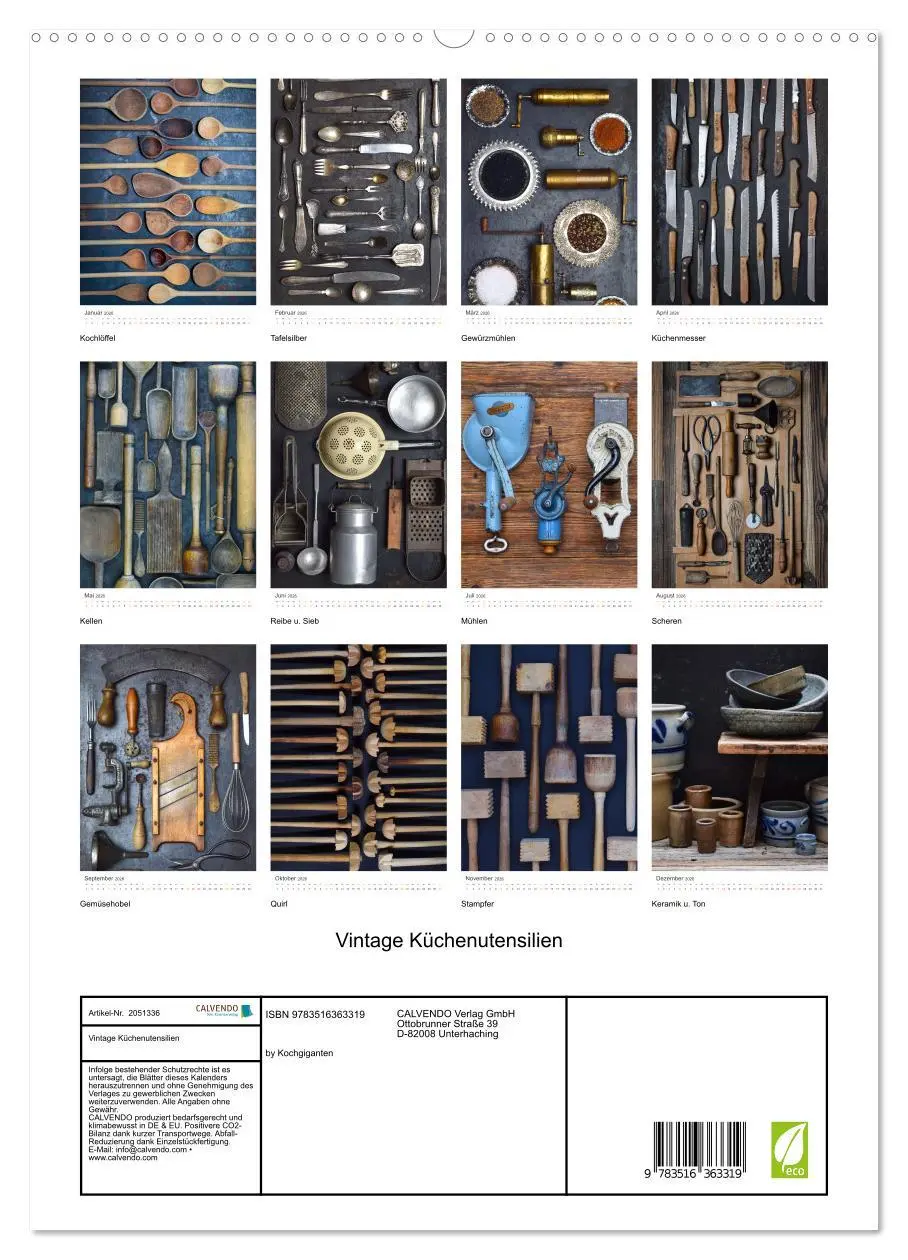 Bild: 9783516363319 | Vintage Küchenutensilien (hochwertiger Premium Wandkalender 2026...