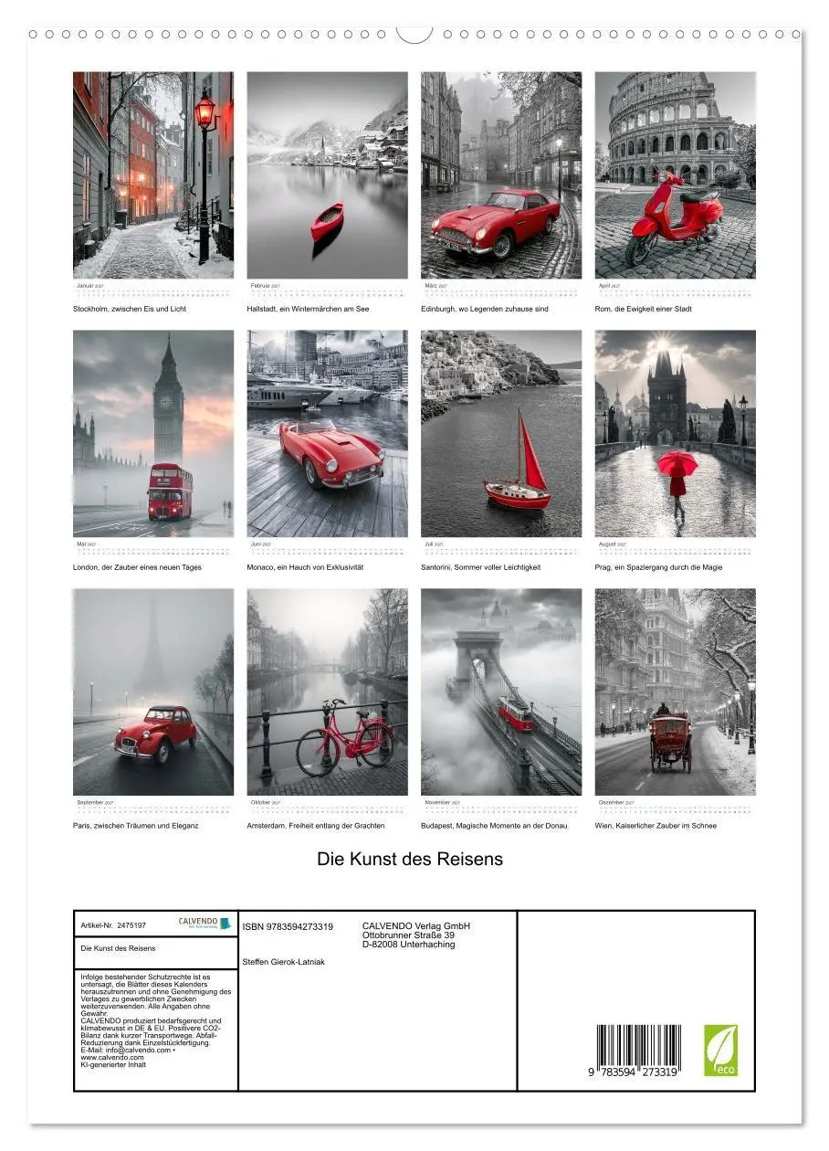 Bild: 9783594273319 | Die Kunst des Reisens (hochwertiger Premium Wandkalender 2027 DIN...