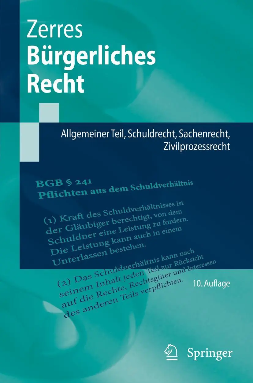 Cover: 9783662653319 | Bürgerliches Recht | Thomas Zerres | Taschenbuch | xviii | Deutsch