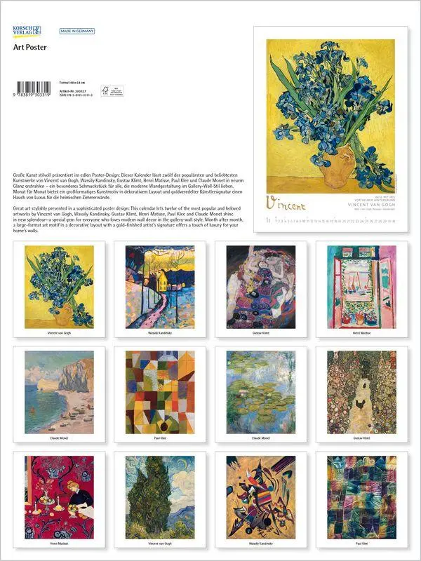 Bild: 9783819303319 | Art Poster 2027 | Verlag Korsch | Kalender | 14 S. | Deutsch | 2027