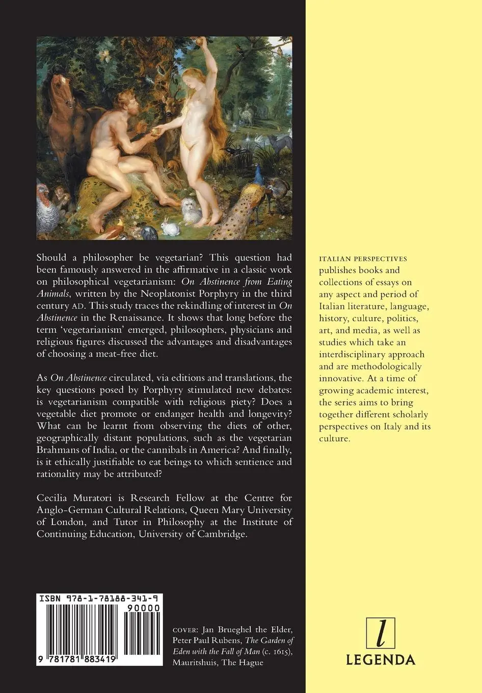 Rückseite: 9781781883419 | Renaissance Vegetarianism | Cecilia Muratori | Taschenbuch | Englisch