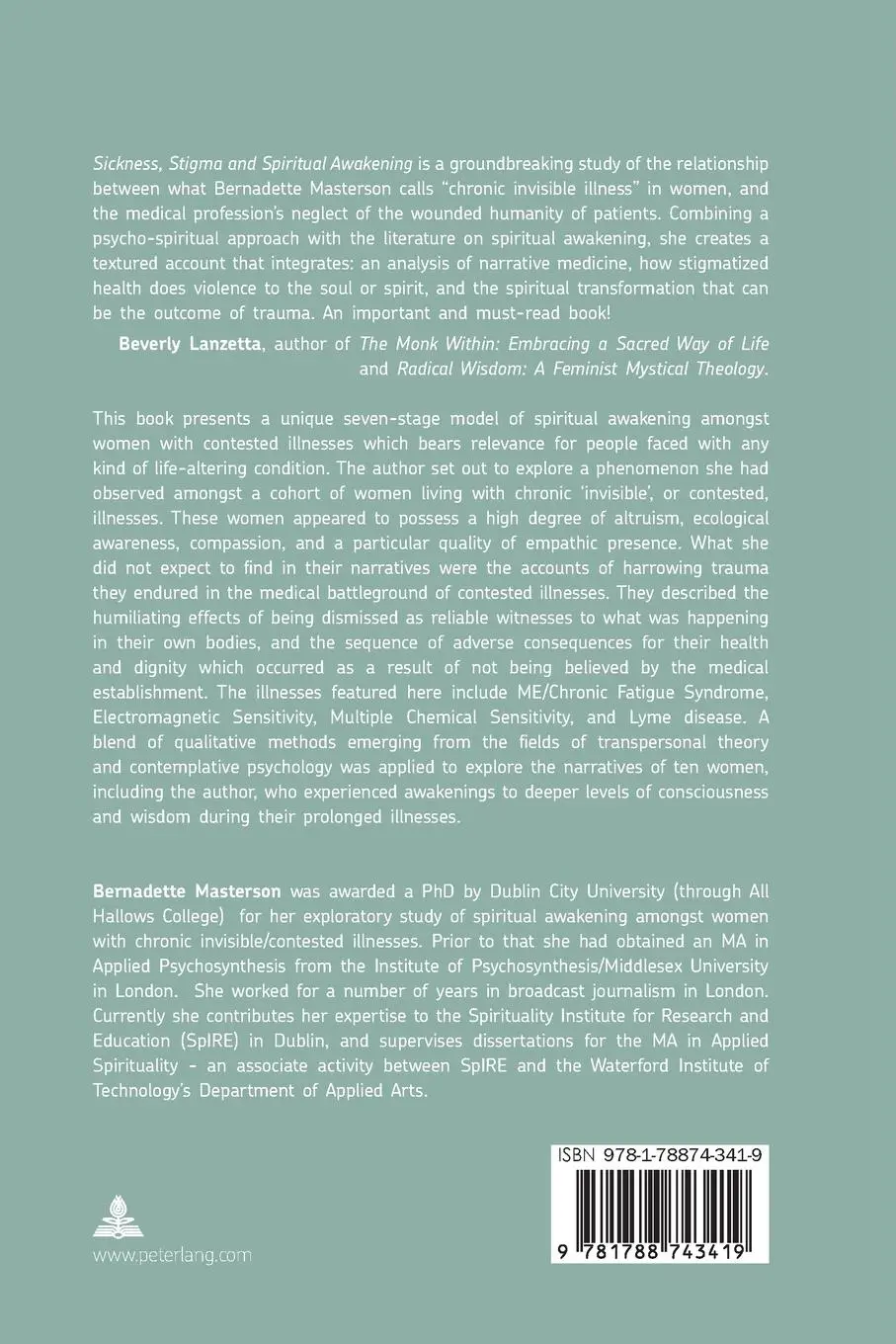 Rückseite: 9781788743419 | Sickness, Stigma and Spiritual Awakening | Bernadette Masterson | Buch