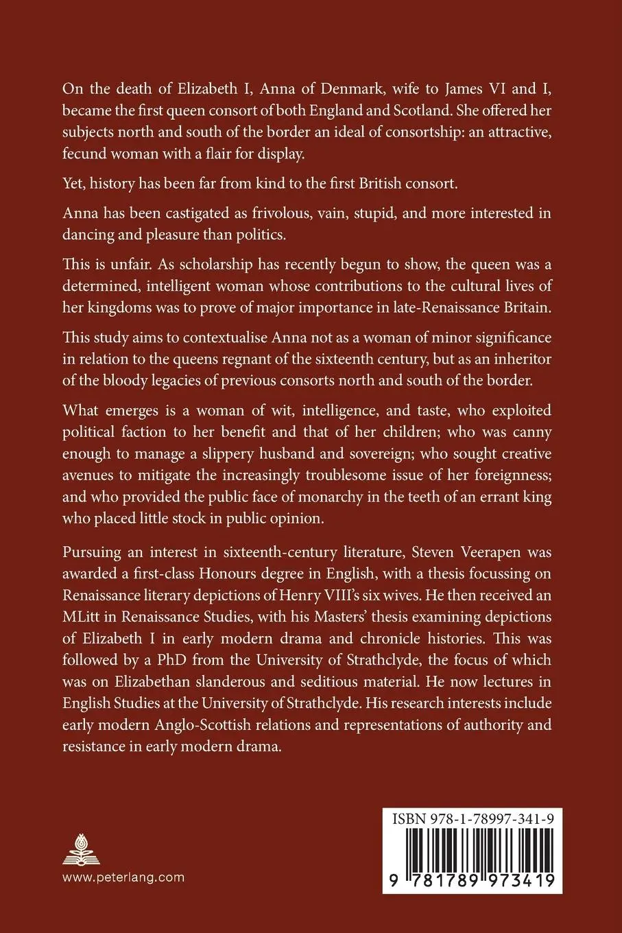 Rückseite: 9781789973419 | Anna of Denmark | Queen in Two Kingdoms | Steven Veerapen | Buch