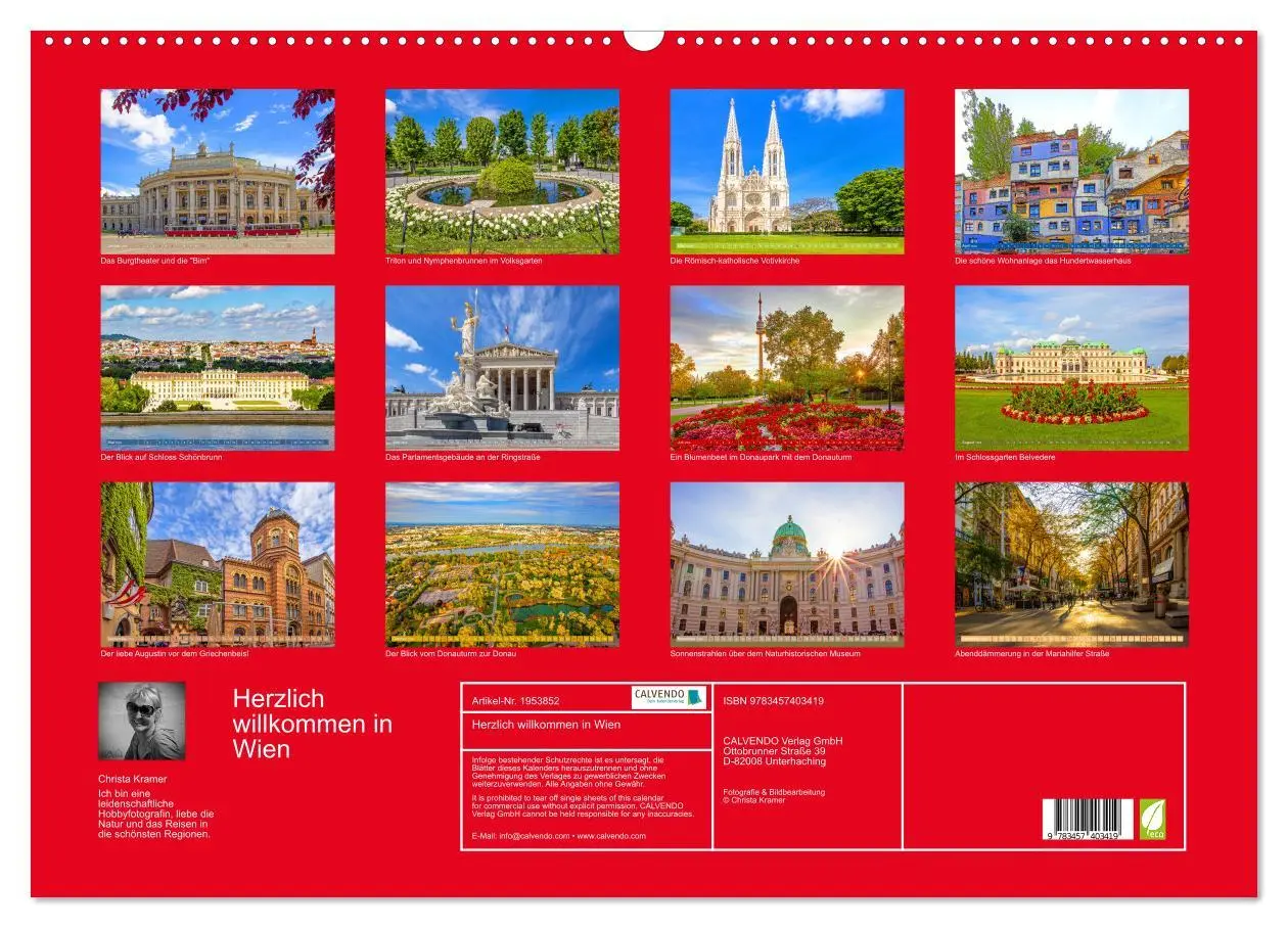 Bild: 9783457403419 | Herzlich willkommen in Wien (Wandkalender 2026 DIN A2 quer),...