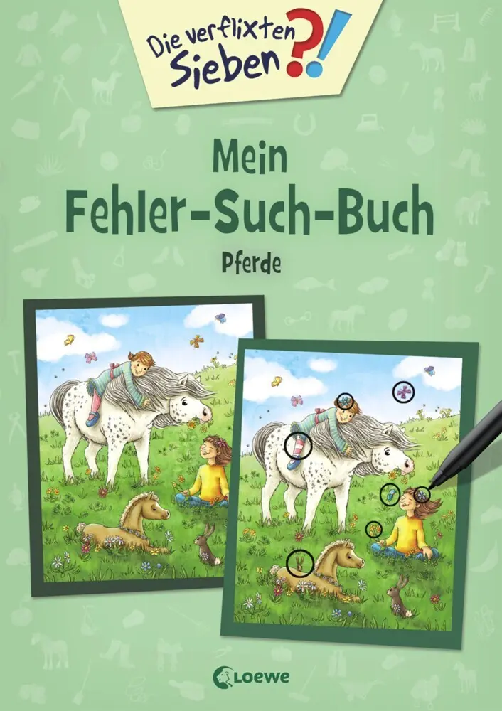 Cover: 9783743203419 | Die verflixten Sieben - Mein Fehler-Such-Buch - Pferde | Julia Gerigk