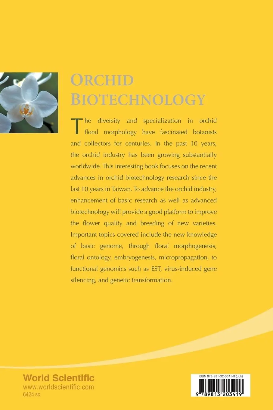 Rückseite: 9789813203419 | ORCHID BIOTECHNOLOGY | Chen Hong-Hwa | Taschenbuch | Englisch | 2007