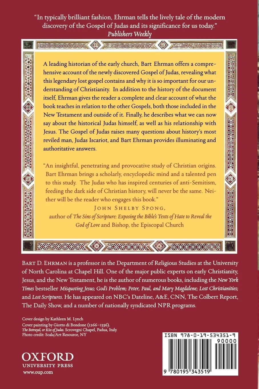 Rückseite: 9780195343519 | The Lost Gospel of Judas Iscariot | Bart D. Ehrman | Taschenbuch
