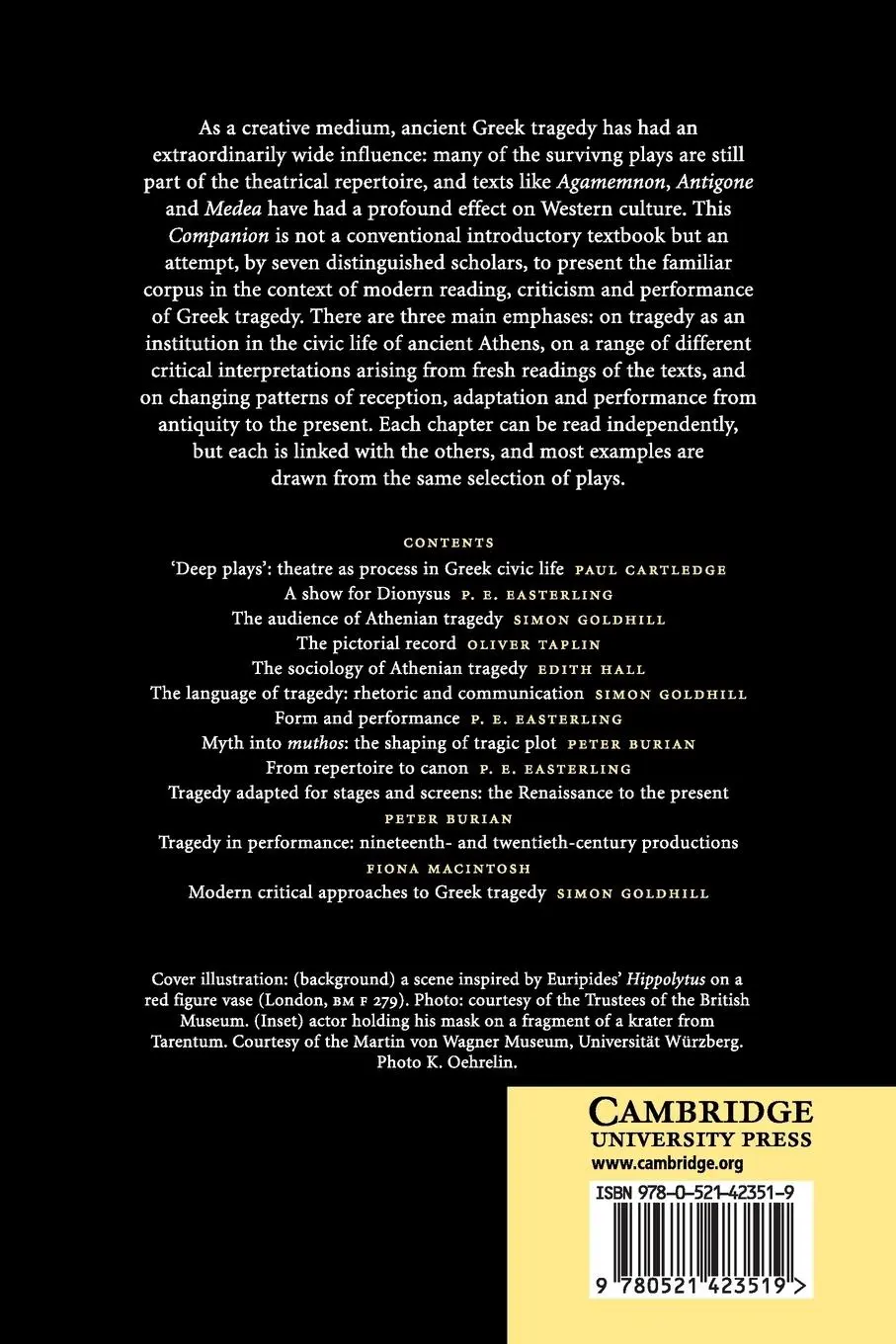 Rückseite: 9780521423519 | Camb Companion to Greek Tragedy | P. E. Easterling | Taschenbuch