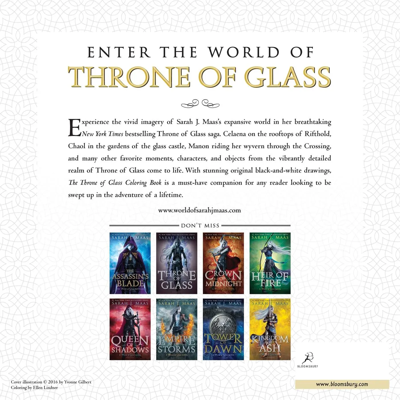 Rückseite: 9781681193519 | The Throne of Glass Coloring Book | Sarah J Maas | Taschenbuch | 2016