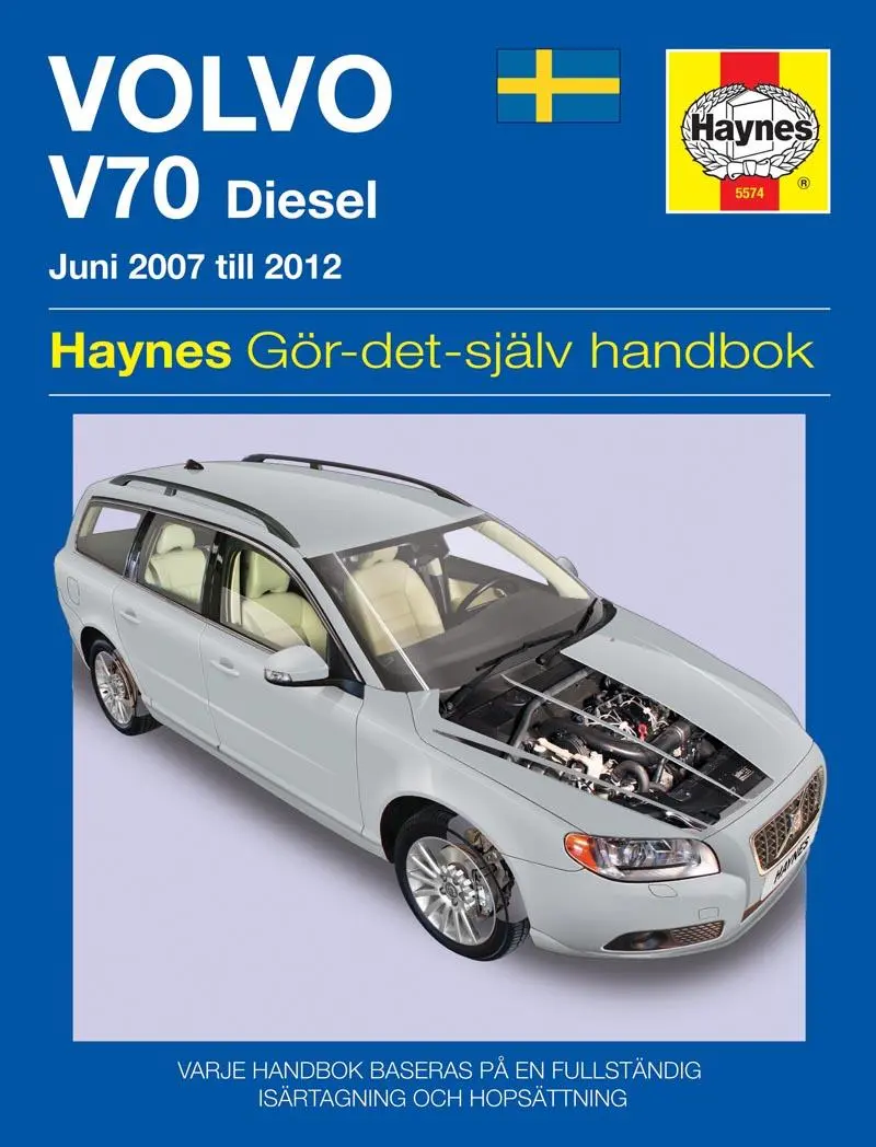 Cover: 9781785213519 | Volvo V70 diesel (2007 – 2012) Haynes Repair Manual (svenske utgava)