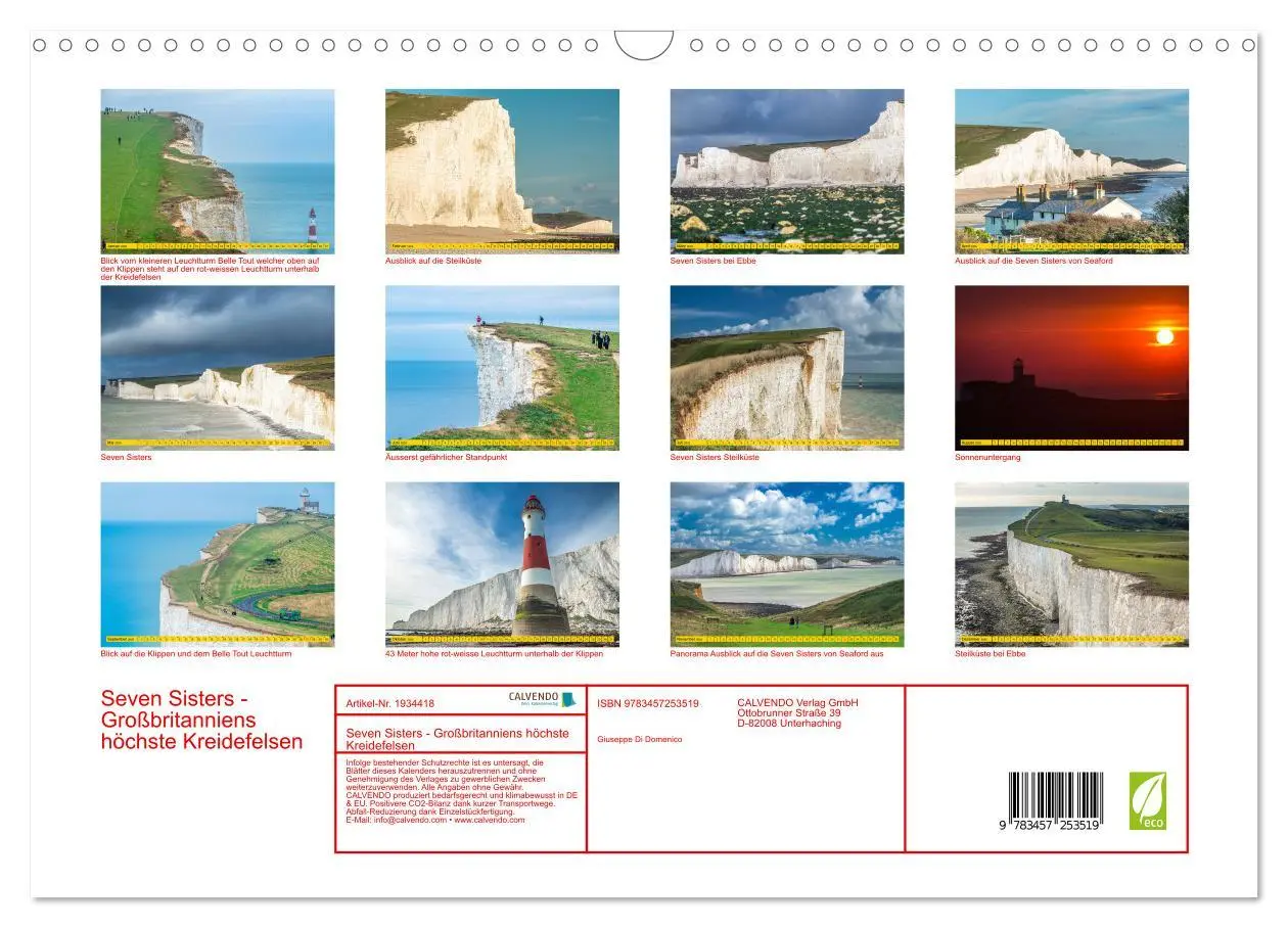 Bild: 9783457253519 | Seven Sisters - Großbritanniens höchste Kreidefelsen (Wandkalender...