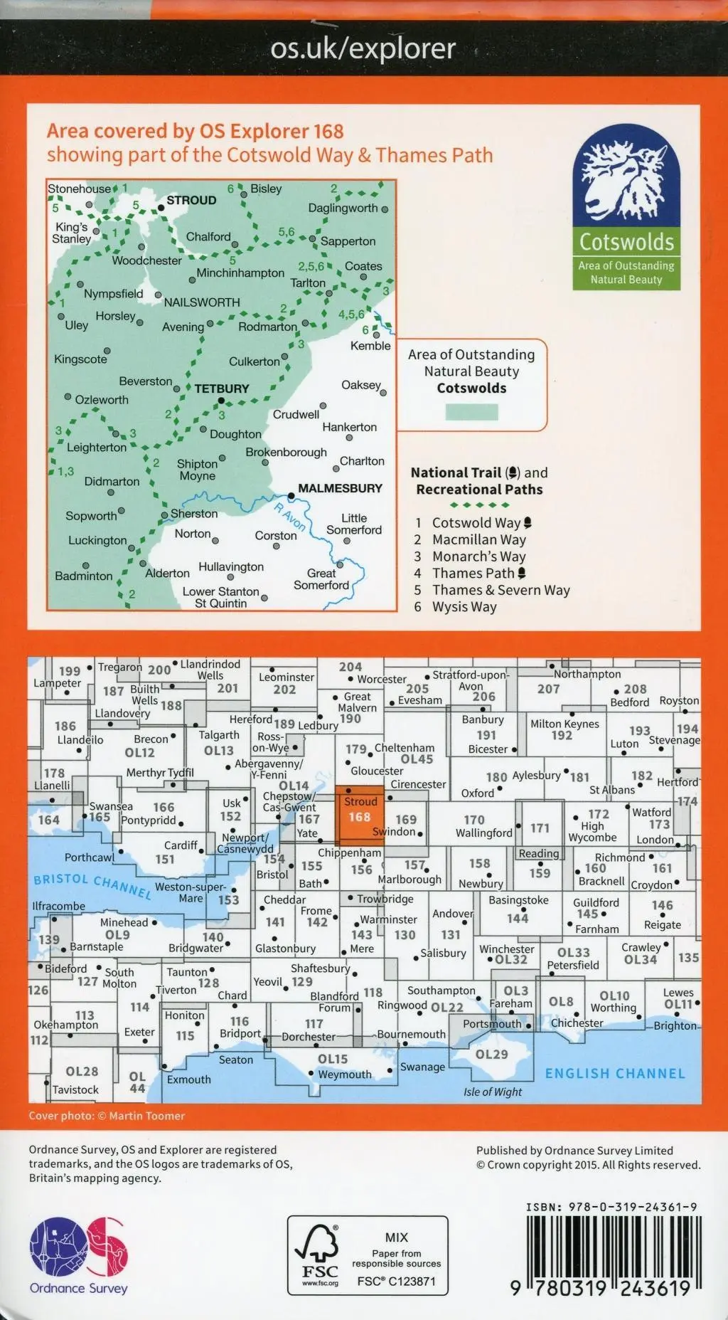 Bild: 9780319243619 | Stroud, Tetbury and Malmesbury | Ordnance Survey | (Land-)Karte | 2015