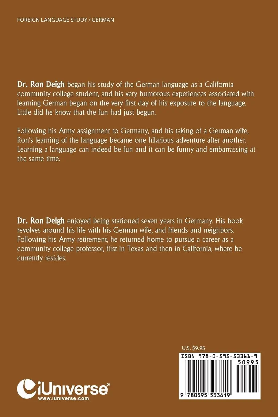 Rückseite: 9780595533619 | Learning A Language Can Be Fun and Funny | Ron Deigh | Taschenbuch