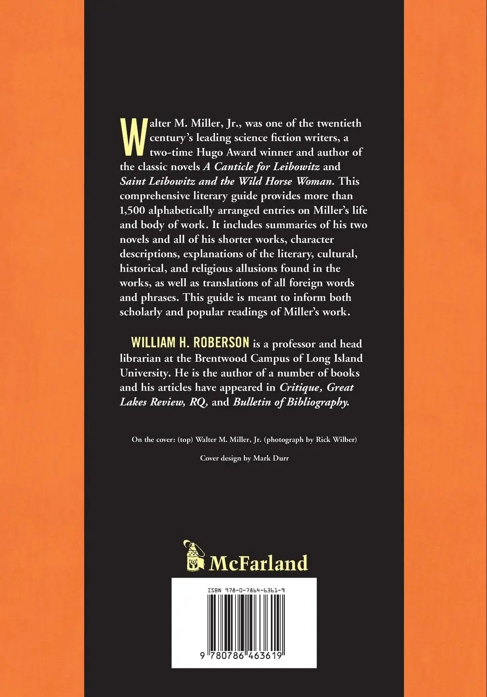 Rückseite: 9780786463619 | Walter M. Miller, Jr. | A Reference Guide to His Fiction and His Life