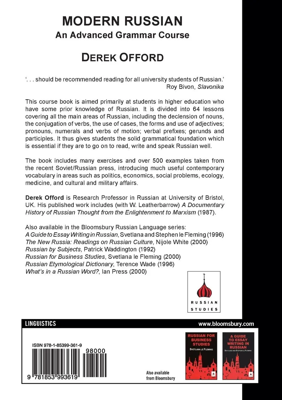 Rückseite: 9781853993619 | Modern Russian | Derek Offord | Taschenbuch | Kartoniert / Broschiert