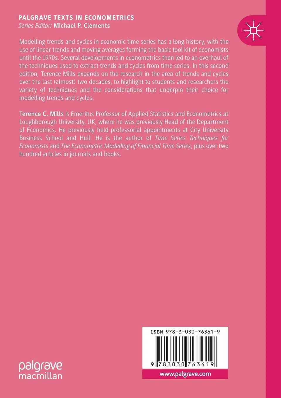 Rückseite: 9783030763619 | Modelling Trends and Cycles in Economic Time Series | Terence C. Mills