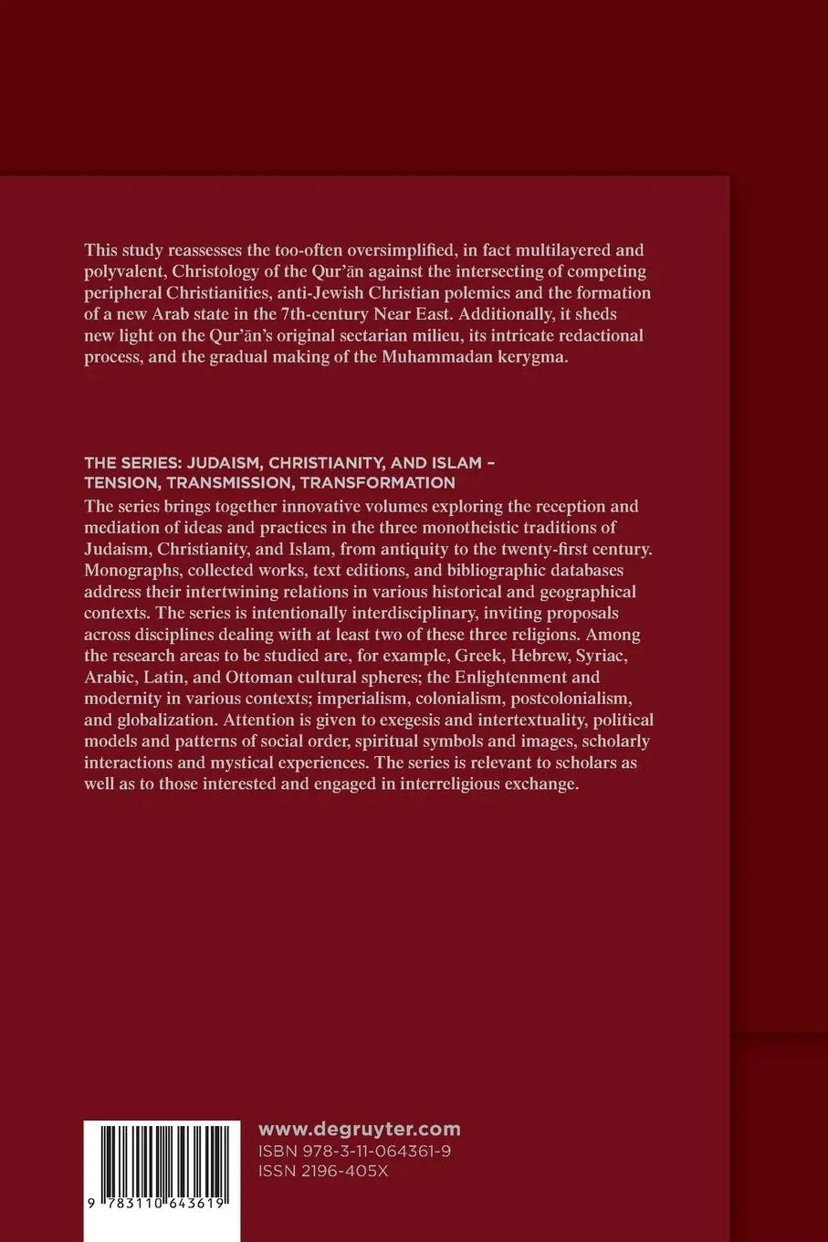 Rückseite: 9783110643619 | The Quranic Jesus | A New Interpretation | Carlos Andrés Segovia